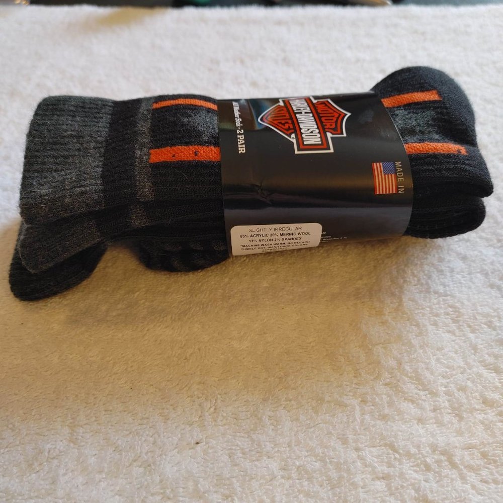 Harley-Davidson 2pr of All-Weather wool-blend socks Medium unisex   (#27)
